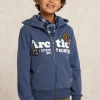 Online River Woods Fancy fleece cardigan met kap denim blue mix -