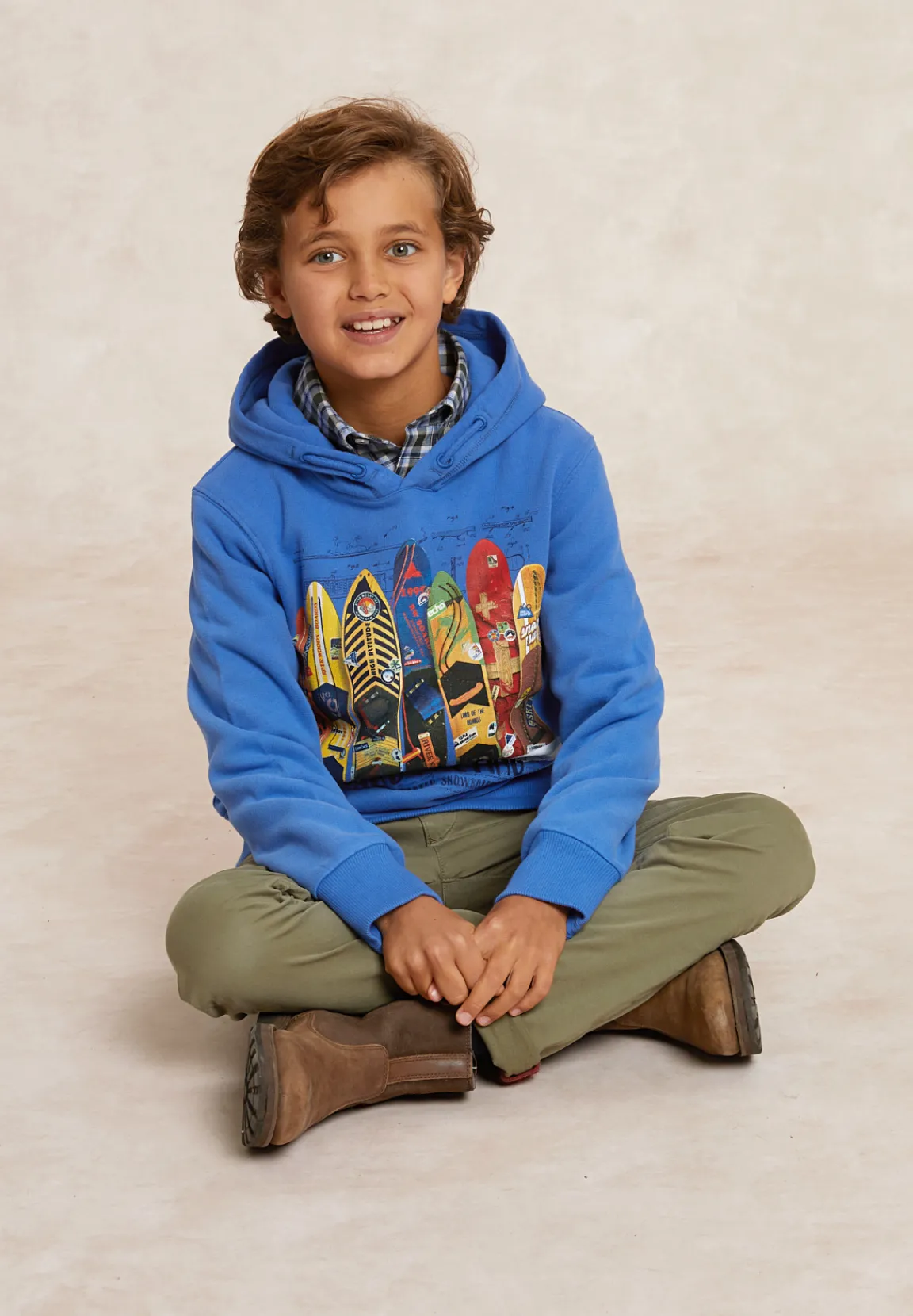 New River Woods Fancy fleece hoodie blauw -