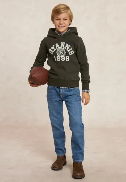 Clearance River Woods Fancy fleece hoodie olijfgroen -