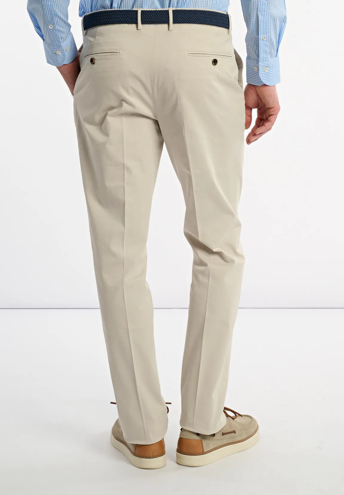 Fashion River Woods Fancy katoenen stretch chinobroek sand -
