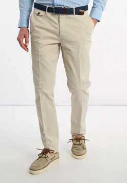 Fashion River Woods Fancy katoenen stretch chinobroek sand -
