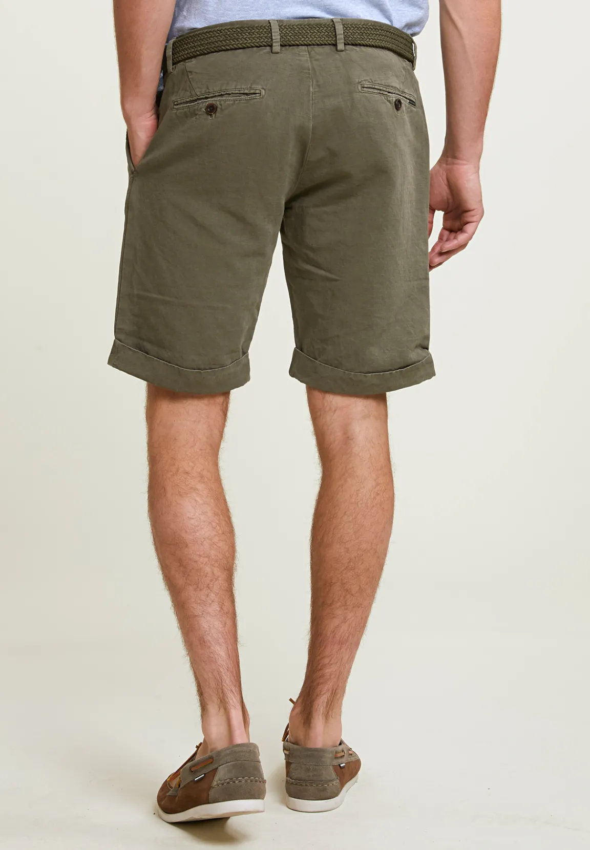 Hot River Woods Fancy katoen-linnen chinoshort rosemary -