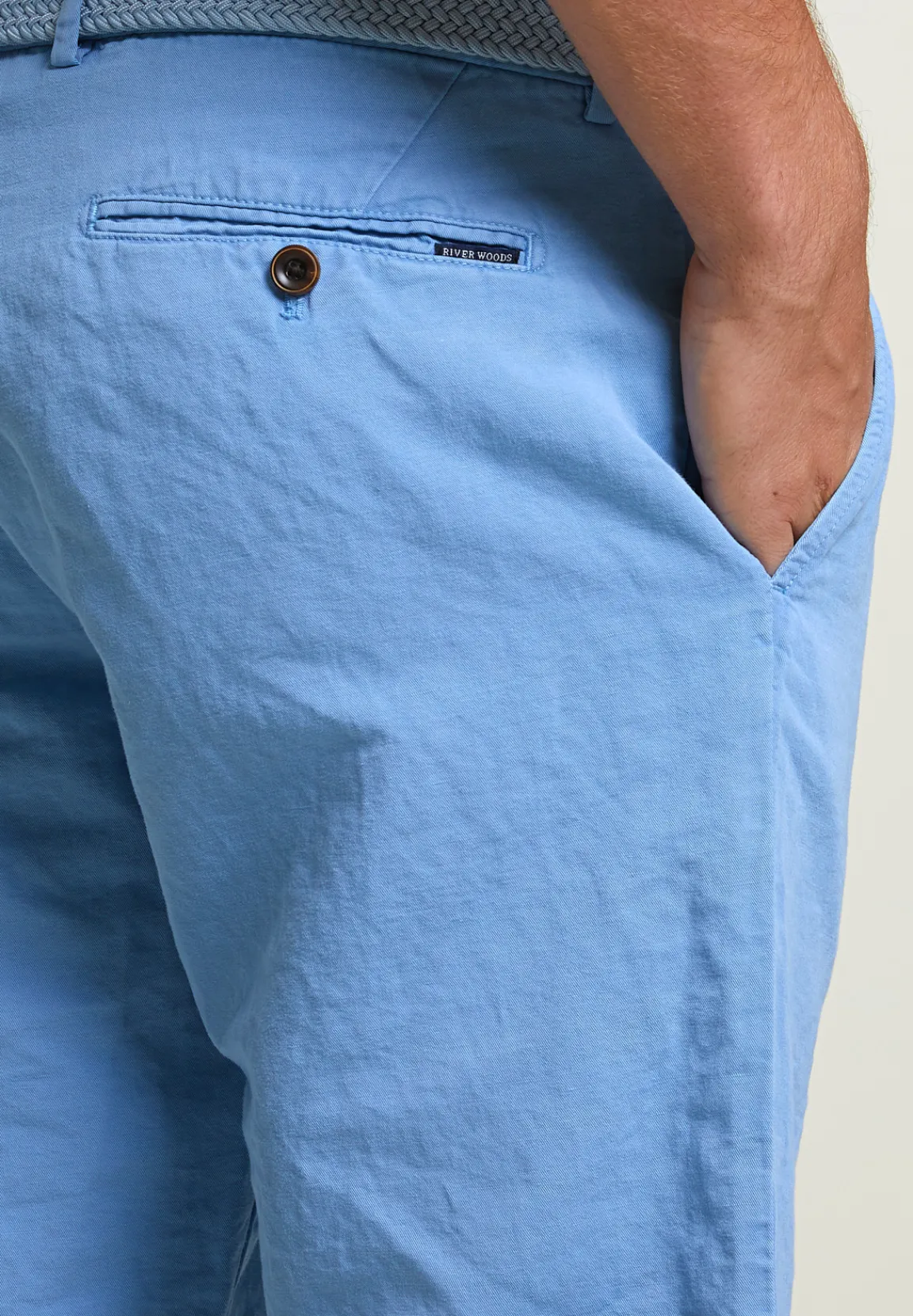 Best River Woods Fancy katoen-linnen chinoshort stone -