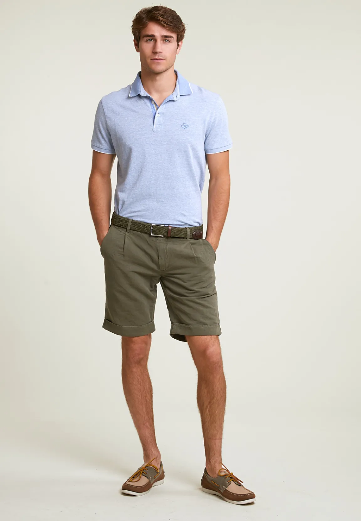 Hot River Woods Fancy katoen-linnen chinoshort rosemary -