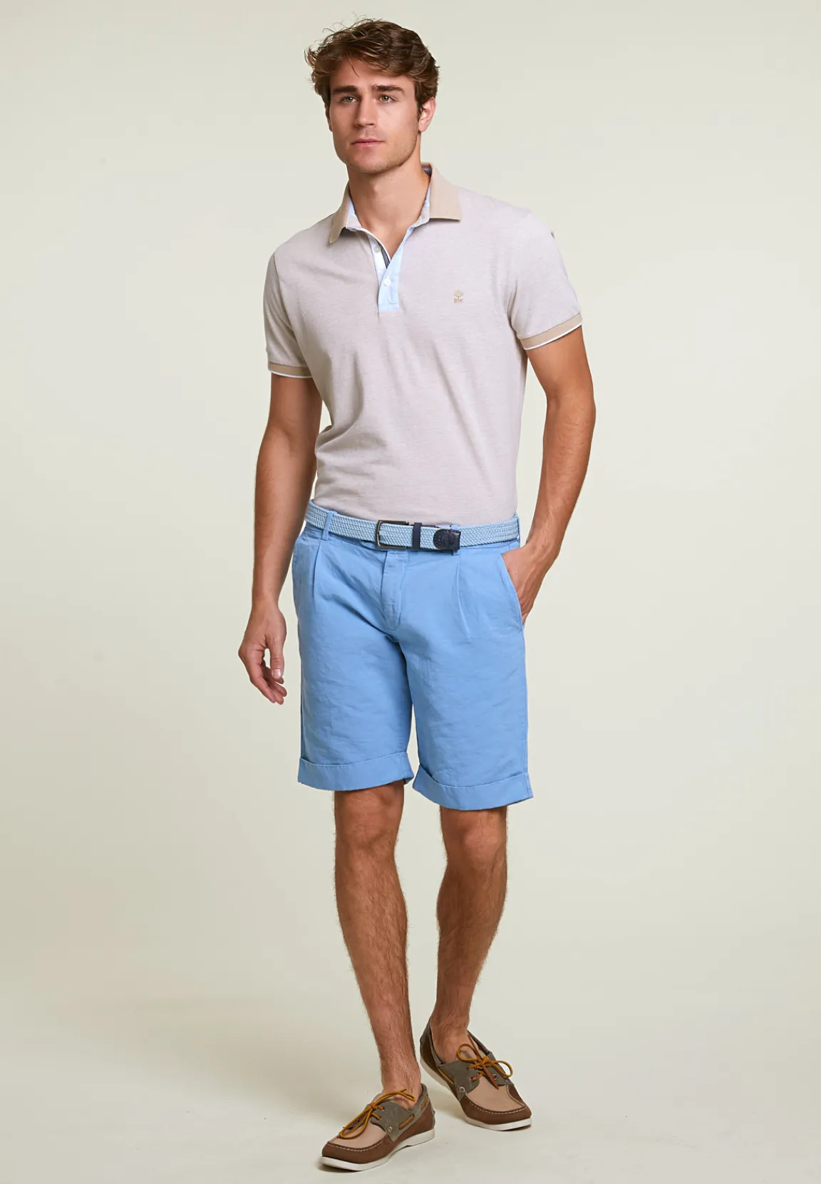 Best River Woods Fancy katoen-linnen chinoshort stone -