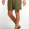 Best River Woods Fancy linnen short kaki -