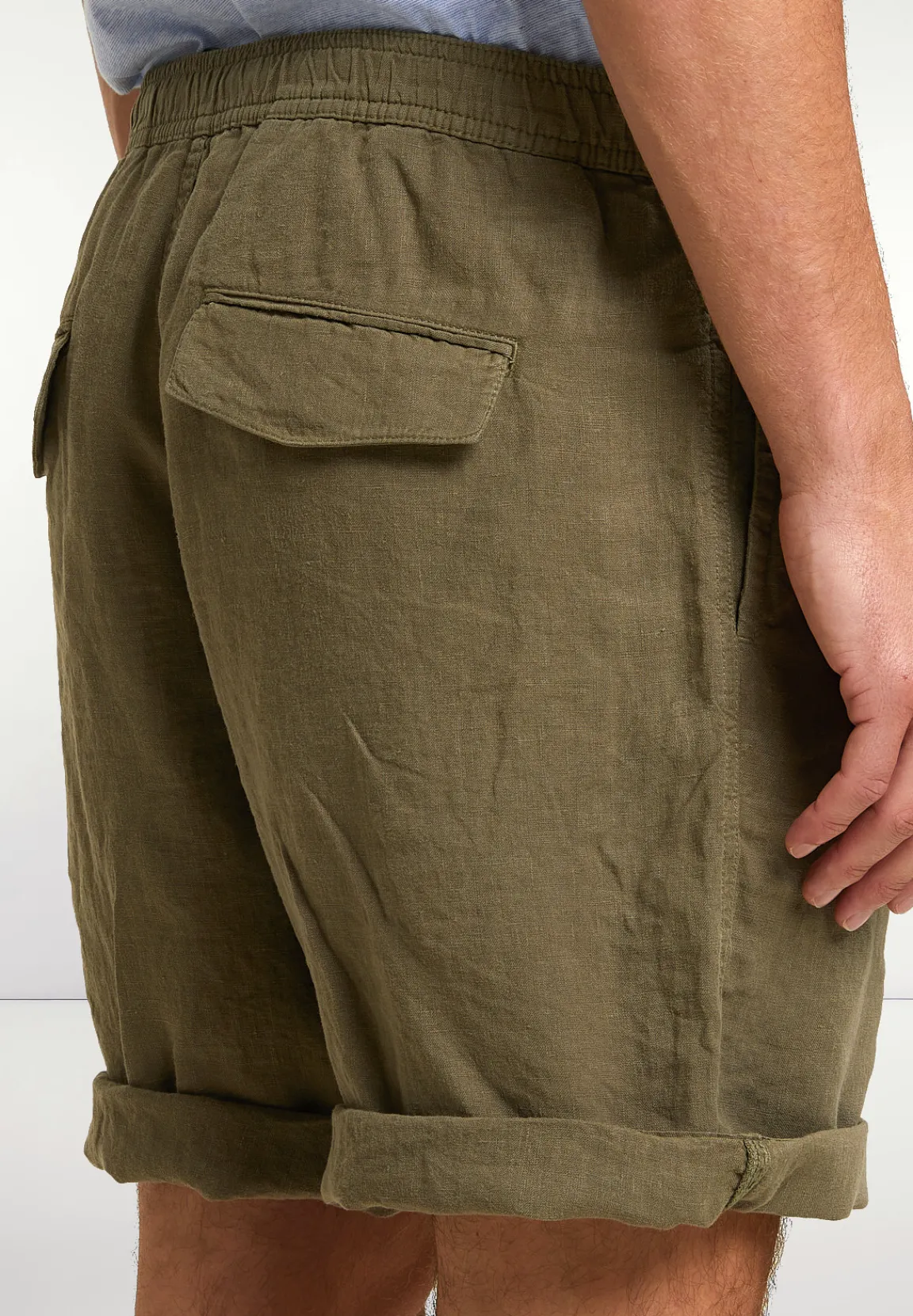 Best River Woods Fancy linnen short kaki -