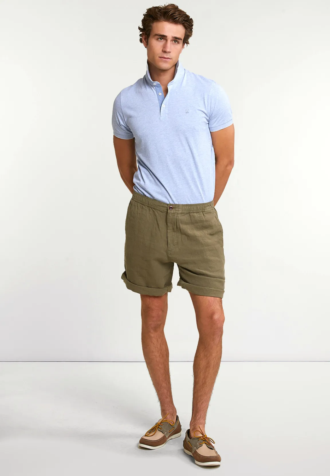 Best River Woods Fancy linnen short kaki -