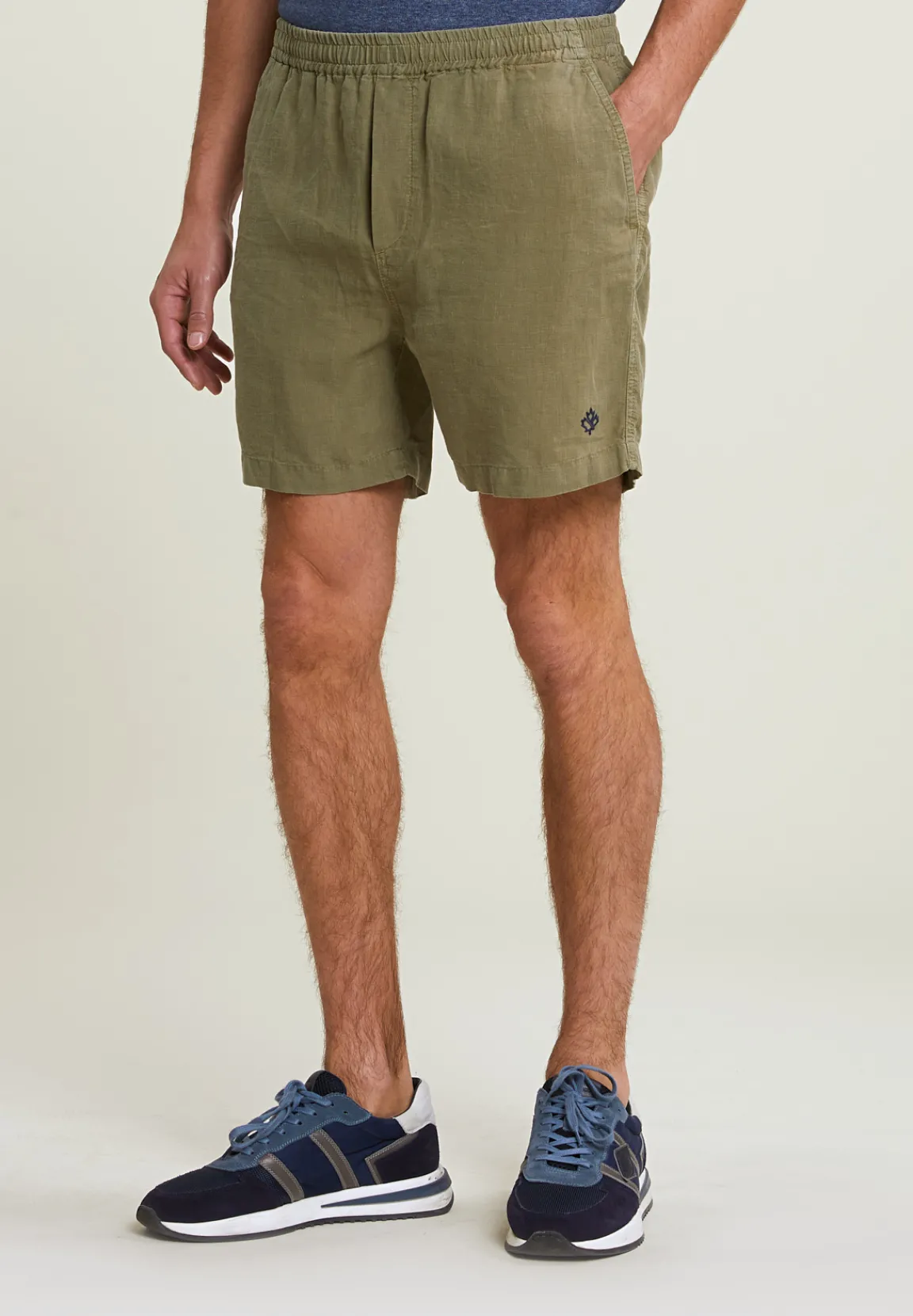 Hot River Woods Fancy linnen short met koord moss -