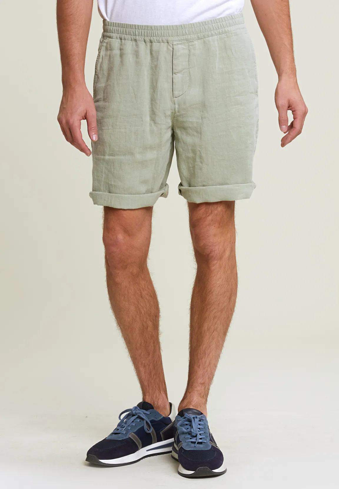 Fashion River Woods Fancy linnen short met koord basil -