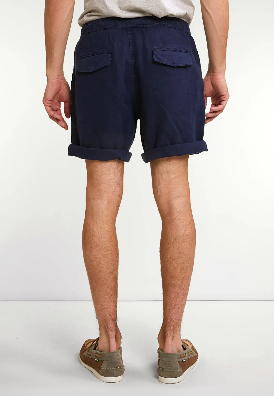 Best River Woods Fancy linnen short oxford blue -