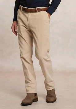 Discount River Woods Fancy ribfluwelen stretch chinobroek beige -