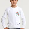Online River Woods Fancy trui ronde hals borstzak écru -