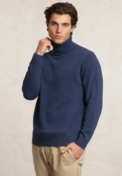 Discount River Woods Fancy wol-kasjmier rolkraagtrui denim blue mix -