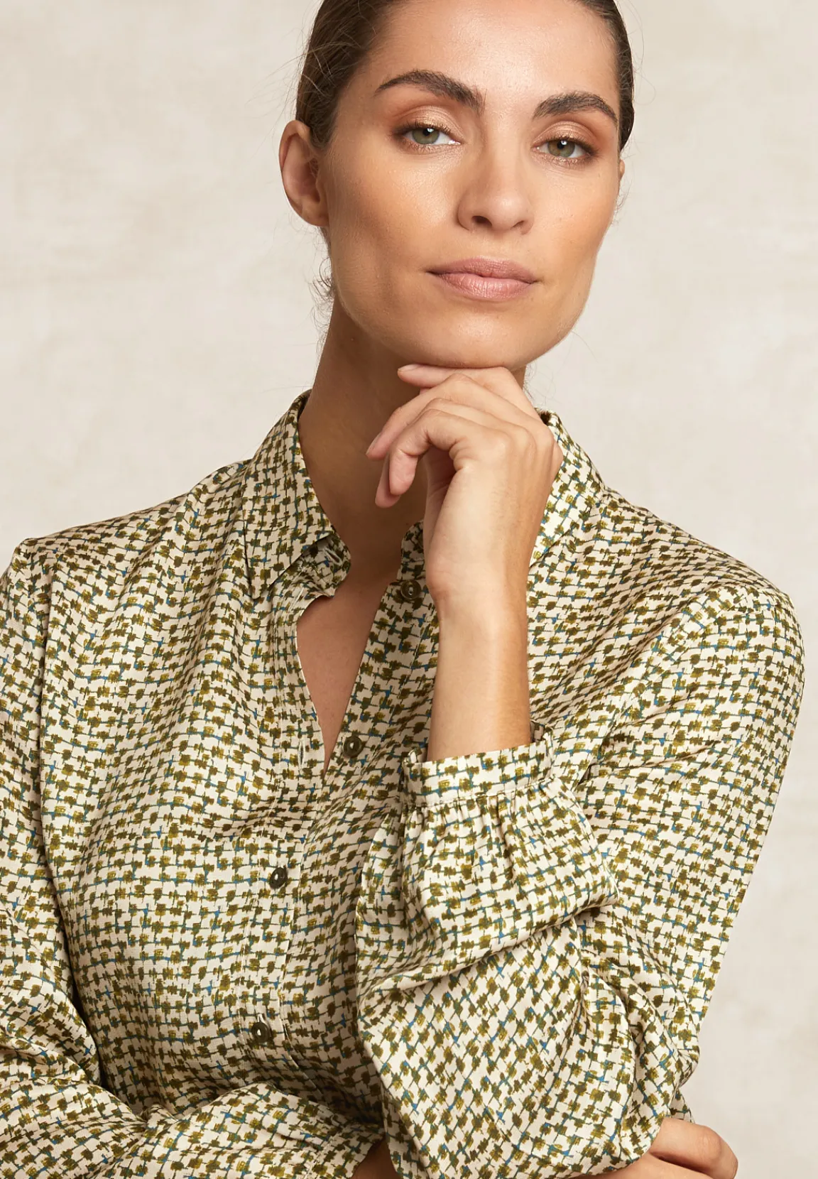Sale River Woods Fantasie blouse lange mouwen kaki -