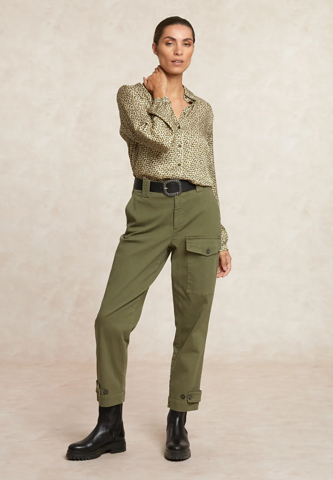 Sale River Woods Fantasie blouse lange mouwen kaki -