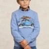 Outlet River Woods Fantasie fleecetrui ronde hals dk glacier mix -
