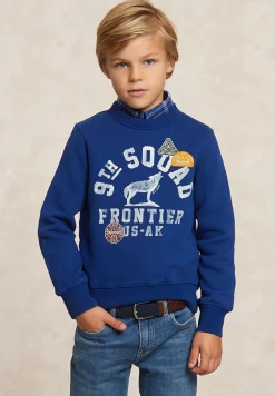 Sale River Woods Fantasie fleecetrui ronde hals blue beard -