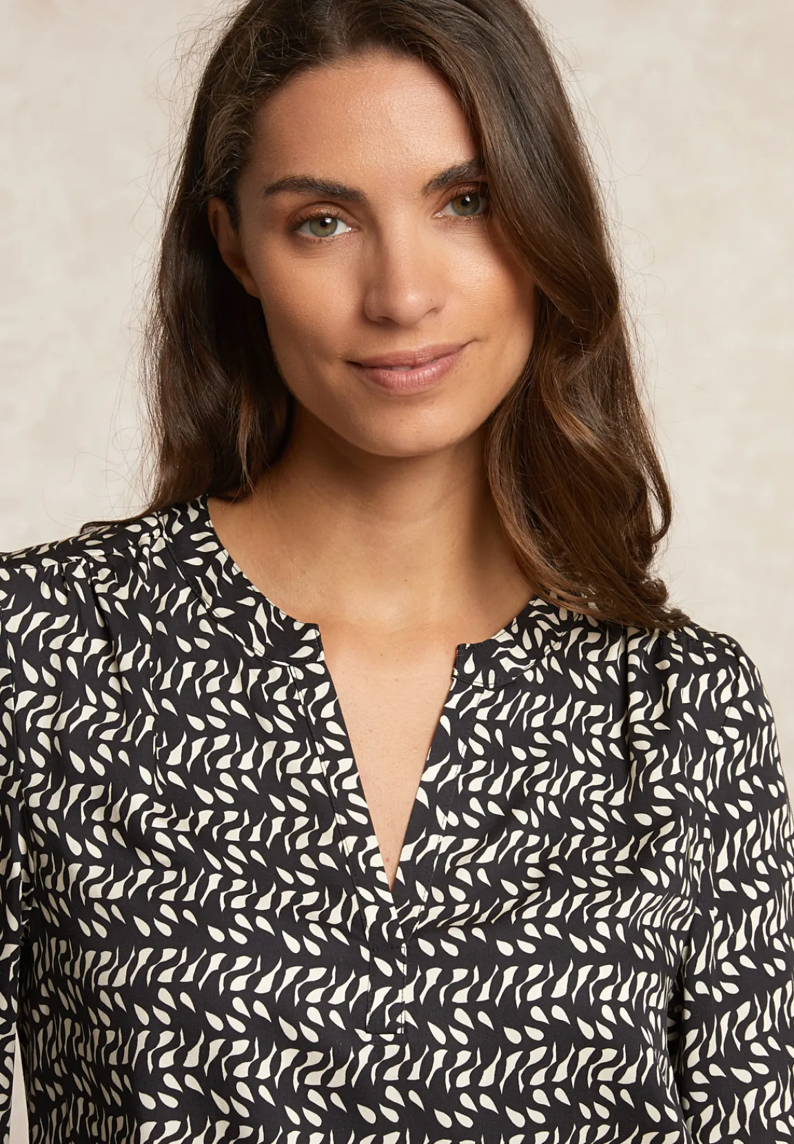Best River Woods Fantasie viscose blouse zwart/wit -