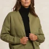 New River Woods Fleece bomber cardigan mosgroen -