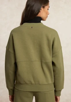 New River Woods Fleece bomber cardigan mosgroen -