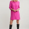 Hot River Woods Fuchsia jurk 3/4 mouwen -