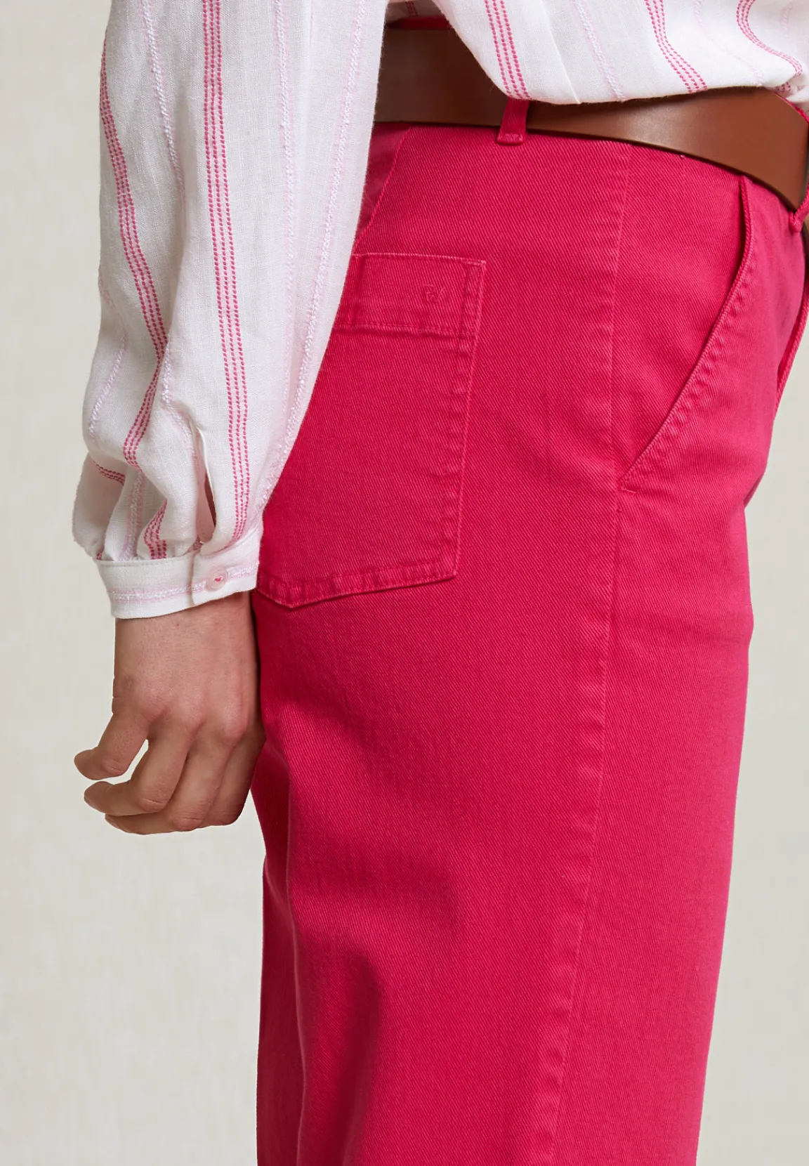 Online River Woods Fuchsia klassieke stretch broek -