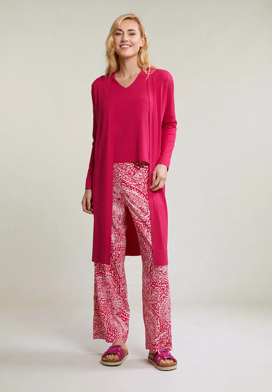 Best River Woods Fuchsia lange cardigan lange mouwen -