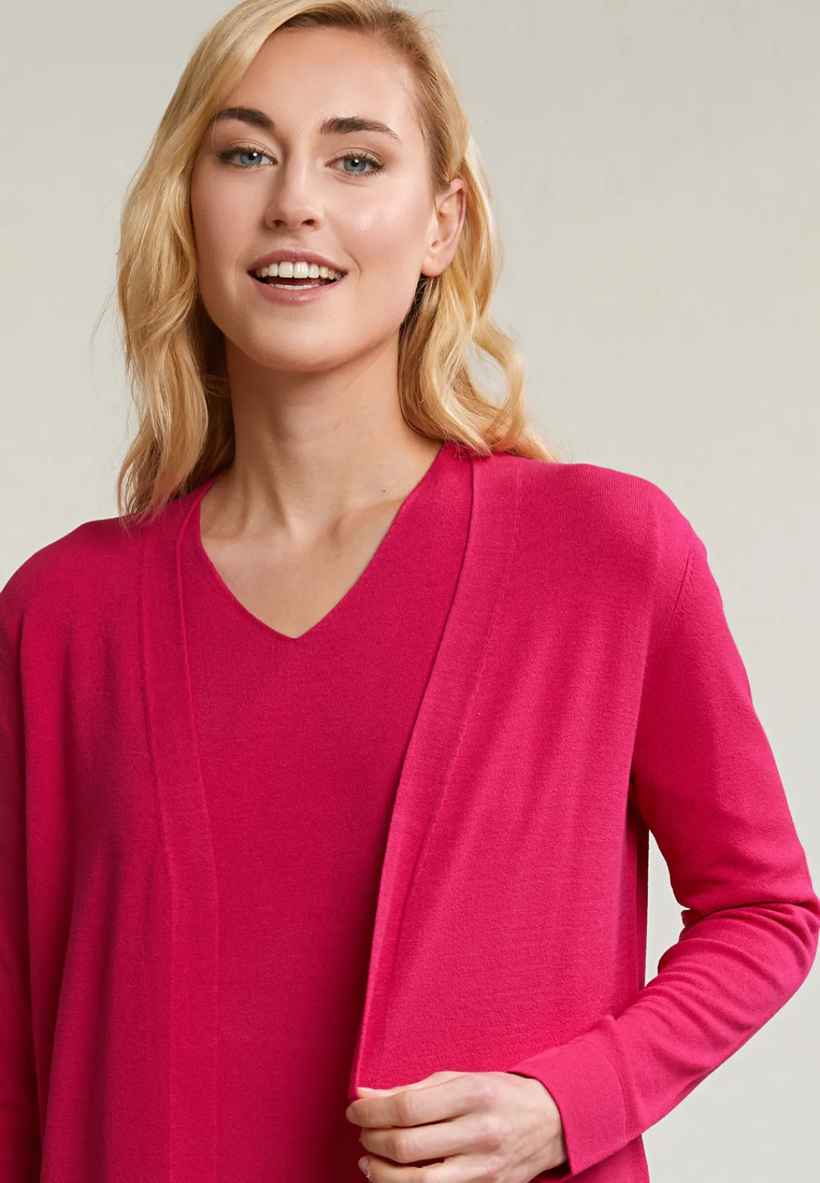 Best River Woods Fuchsia lange cardigan lange mouwen -
