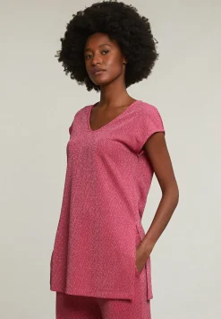 Discount River Woods Fuchsia mouwloze glitter T-shirt -