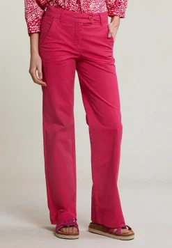 Hot River Woods Fuchsia rechte stretch broek -
