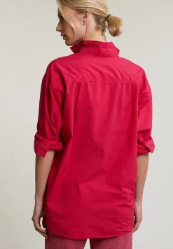 Hot River Woods Fuchsia wijde geknoopte blouse lange mouwen -