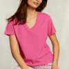 Discount River Woods Fushia basic V-hals T-shirt -