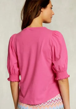 Outlet River Woods Fushia T-shirt 3/4 mouwen met smock -