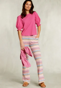 Outlet River Woods Fushia T-shirt 3/4 mouwen met smock -