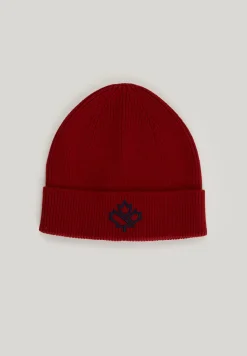 Sale River Woods Gebreide katoenen muts aspen red voor jongens -