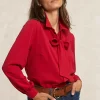 Sale River Woods Geknoopte blouse met strik rood -