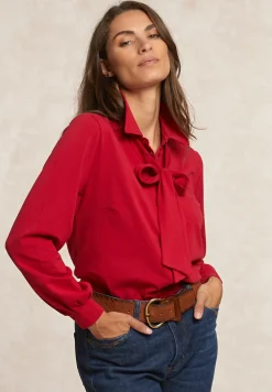 Sale River Woods Geknoopte blouse met strik rood -