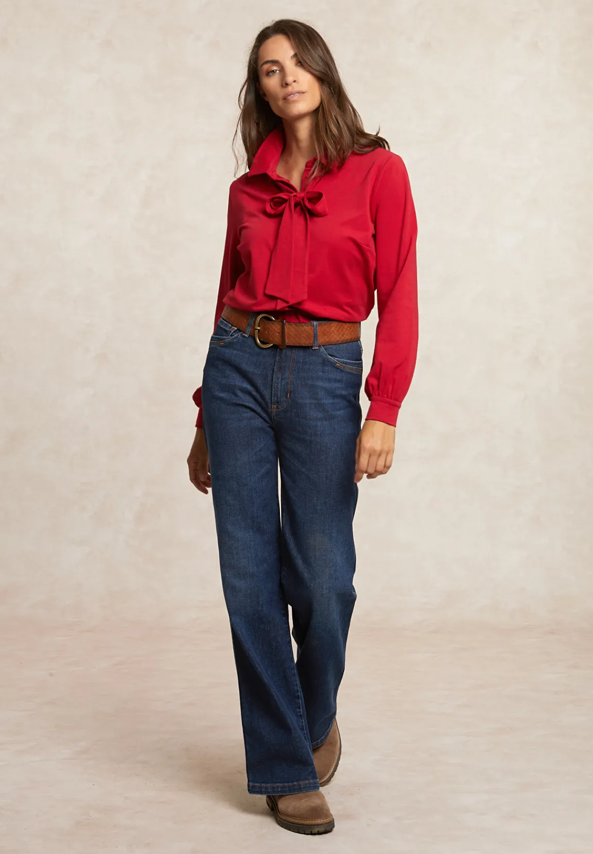 Sale River Woods Geknoopte blouse met strik rood -