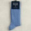Best River Woods Geribbelde katoenen sokken jeans mix -