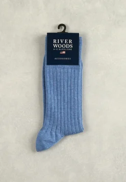 Best River Woods Geribbelde katoenen sokken jeans mix -
