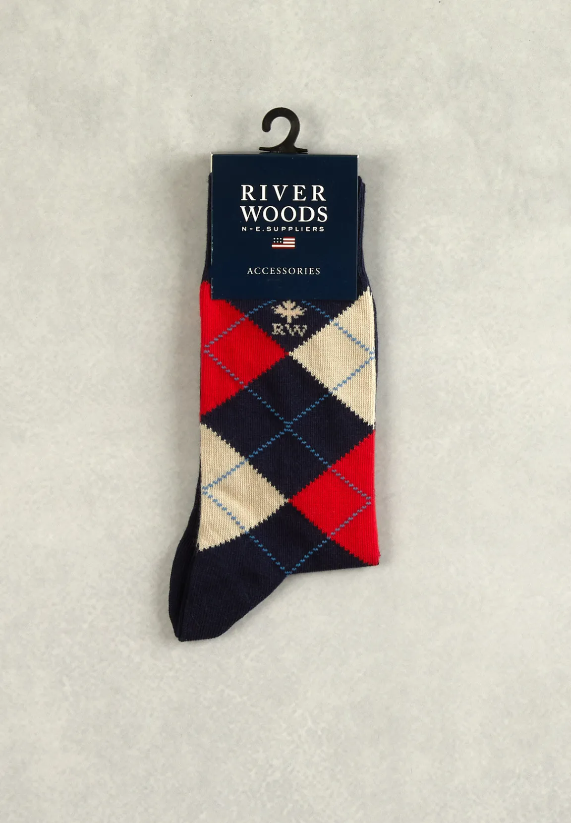 Fashion River Woods Geruite katoenen sokken navy/kir royal -
