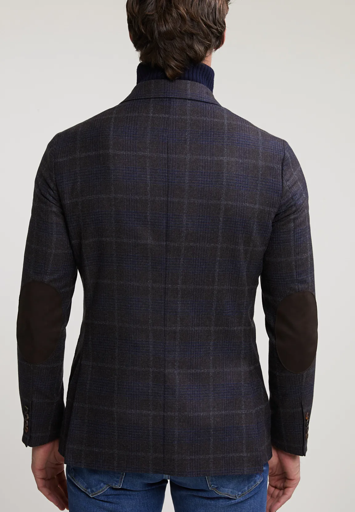 Discount River Woods Geruite zuivere scheerwol-kasjmier blazer bruin/blauw -