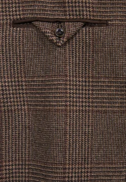 Hot River Woods Geruite zuivere scheerwol-kasjmier blazer bruin -