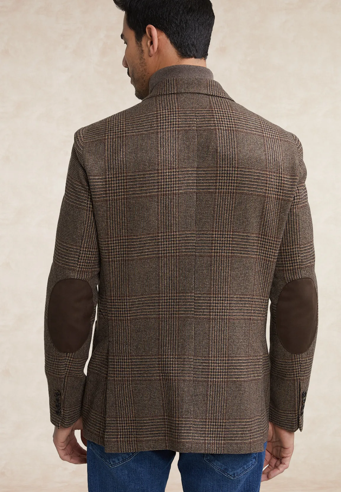 Hot River Woods Geruite zuivere scheerwol-kasjmier blazer bruin -