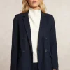 Hot River Woods Gestreepte blazer dubbele knoopsluiting blauw -