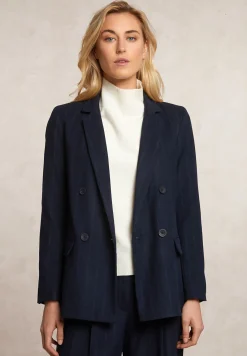 Hot River Woods Gestreepte blazer dubbele knoopsluiting blauw -