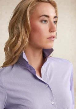 Online River Woods Gestreepte blouse lange mouwen paars/wit -
