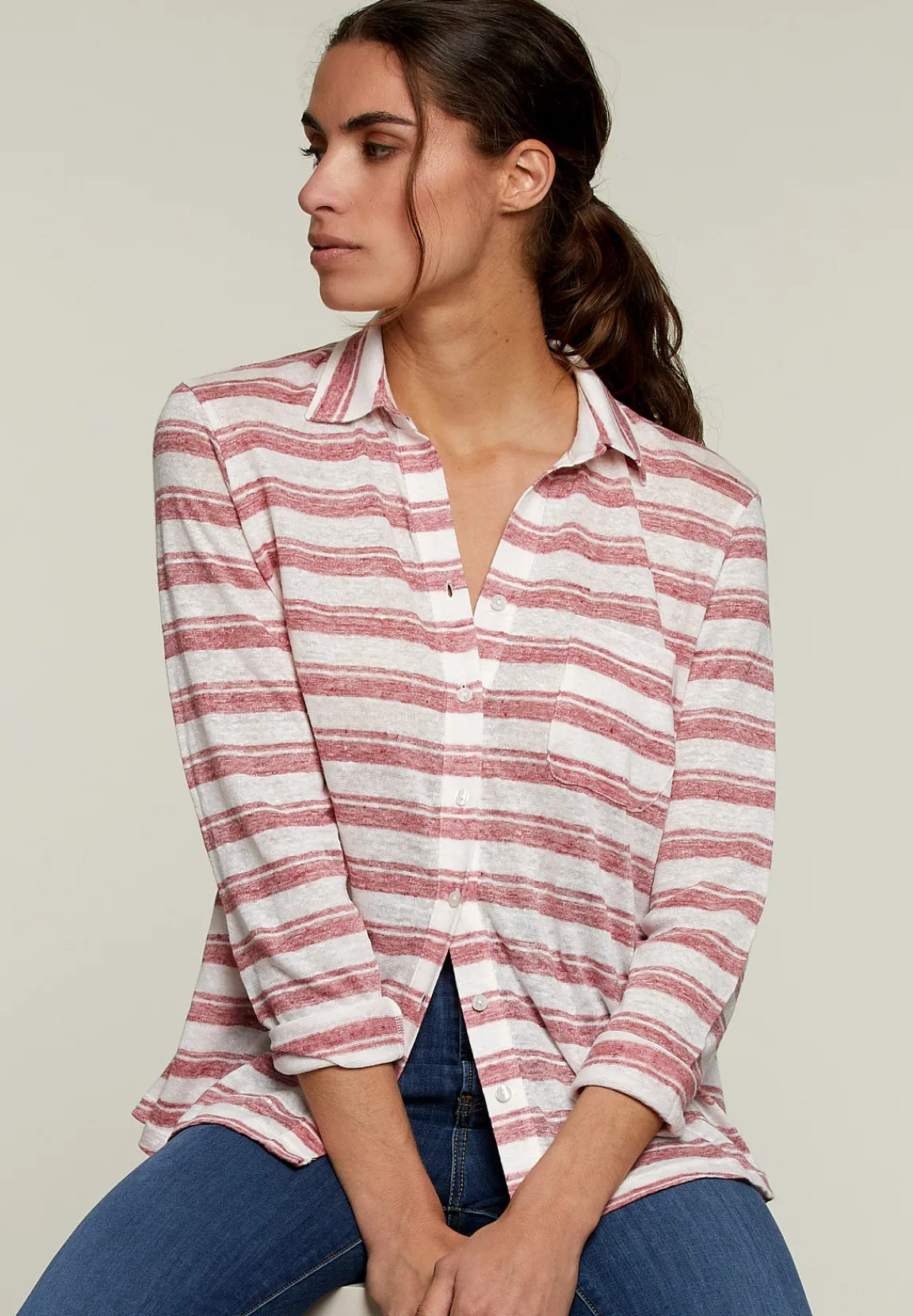 Clearance River Woods Gestreepte blouse met lange mouwen -