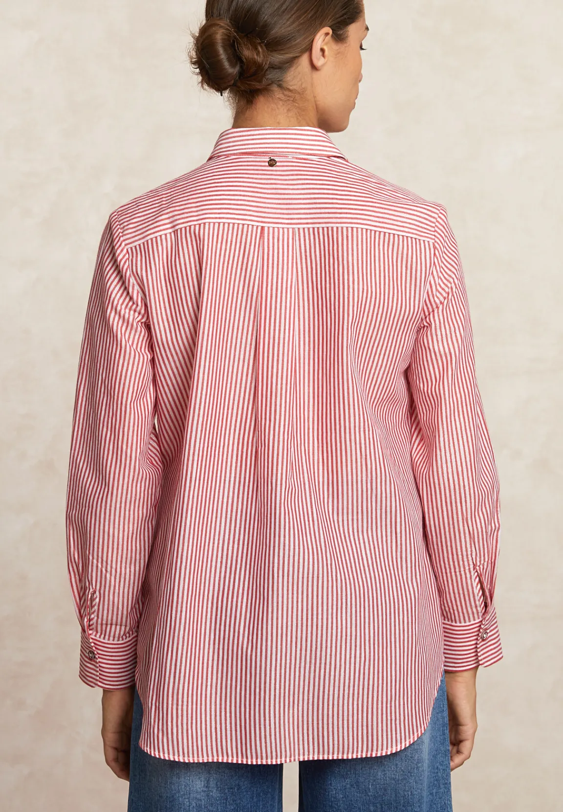 Online River Woods Gestreepte glitter blouse écru/rood -